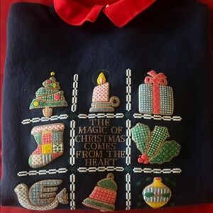 ugly Christmas Sweatshirt Puffy Design XL Holiday Vintage